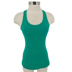Lucy Athletic Tank Top Green Sleeveless Racerback Workout Gym Shirt